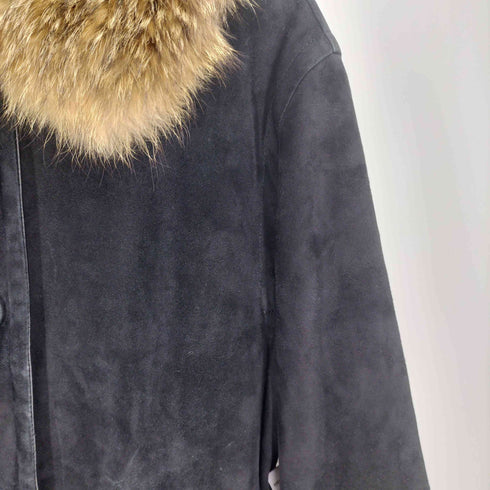 ビギ BIGI 00S 裏地キルティング タヌキ ファー シープレザー ハーフ コート 羊革 Y2K レディース